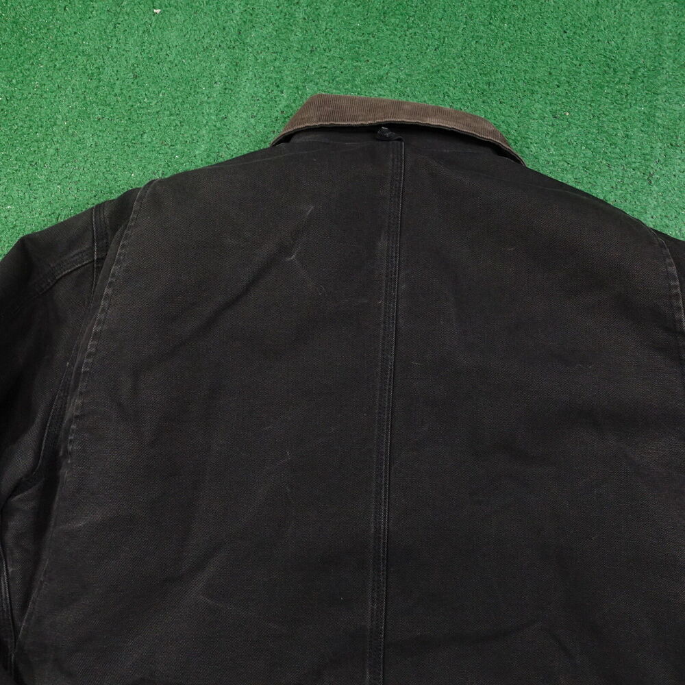 VINTAGE CARHARTT C26 BLK FULL ZIP QUILT‎ LINED DUCK CANVAS JACKET SIZE XL - Picture 9 of 12